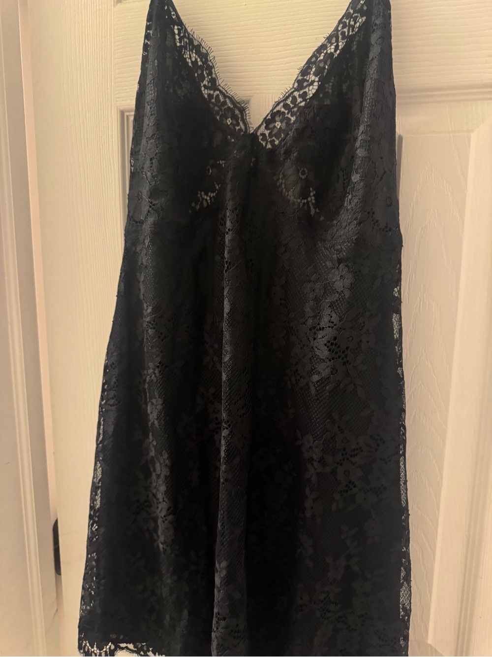 Victorias Secret Black Lace Twinkle Strap Slip